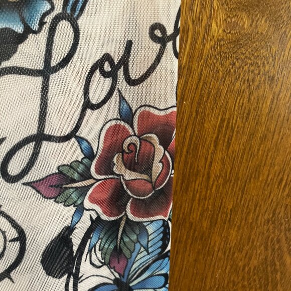 Steve Madden Tattoo Biker style Meshy Light Top !! NEW - Picture 6 of 6